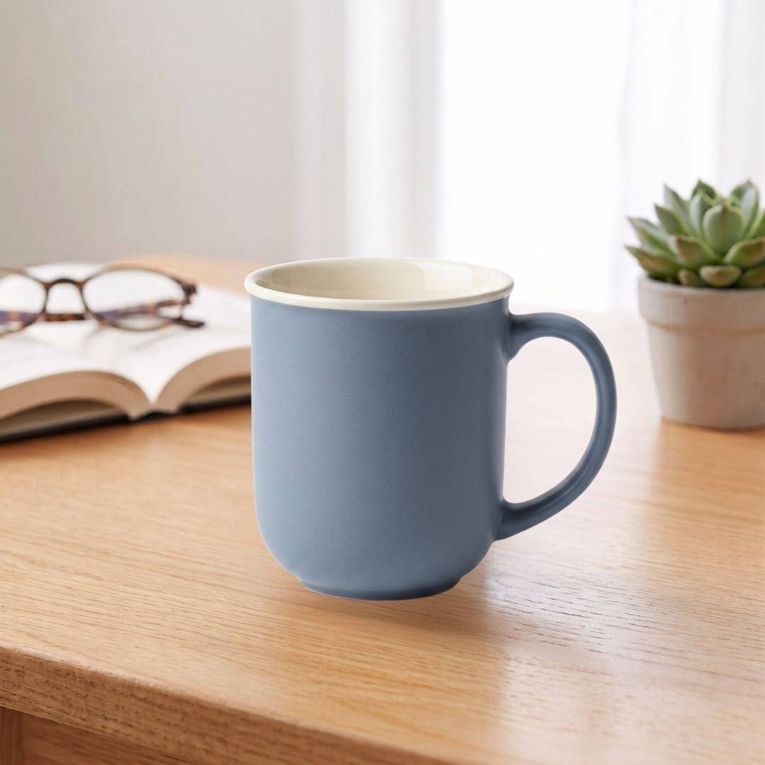 Nertz Aurora Sip Mug glossy ceramic coffee cup with ergonomic handle in multiple colors