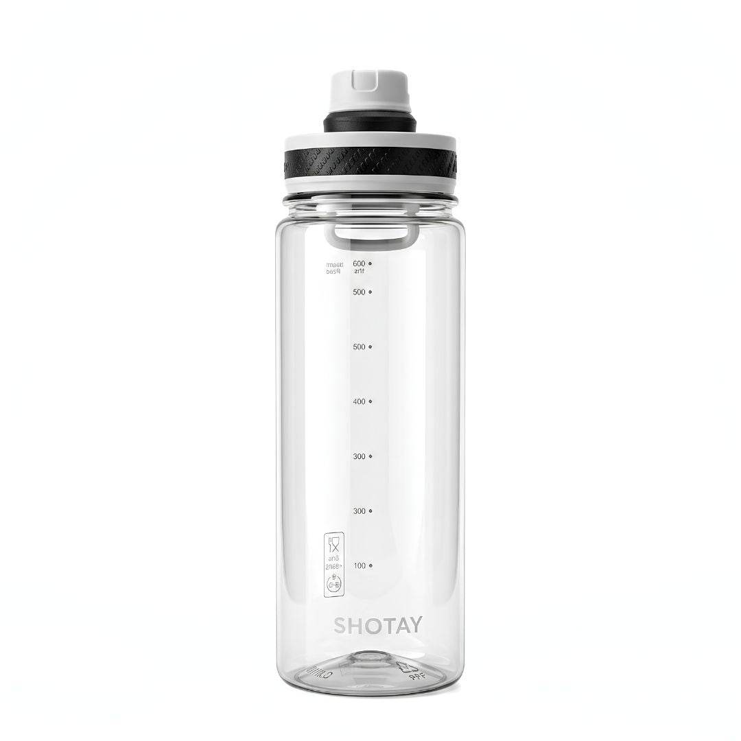 Nertz Sprint high-capacity water bottle with screw-top lid and built-in strainer, lightweight and BPA-free plastic design