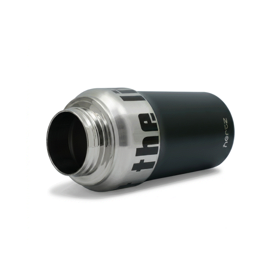 Max Steel bottle stainless steel insulated water bottle with carry loop and removable straw in black