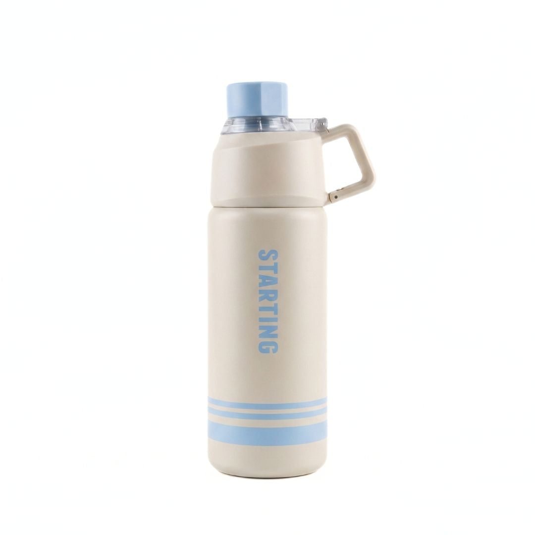Nertz Solis insulated stainless steel water bottle with ergonomic handle and removable straw