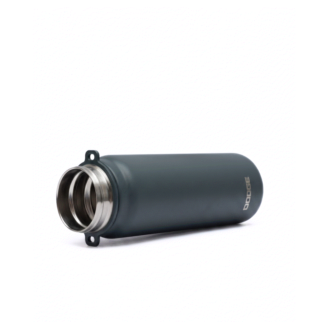Dodge Blaze 800 stainless steel insulated water bottle with push-button flip lid and detachable sling strap