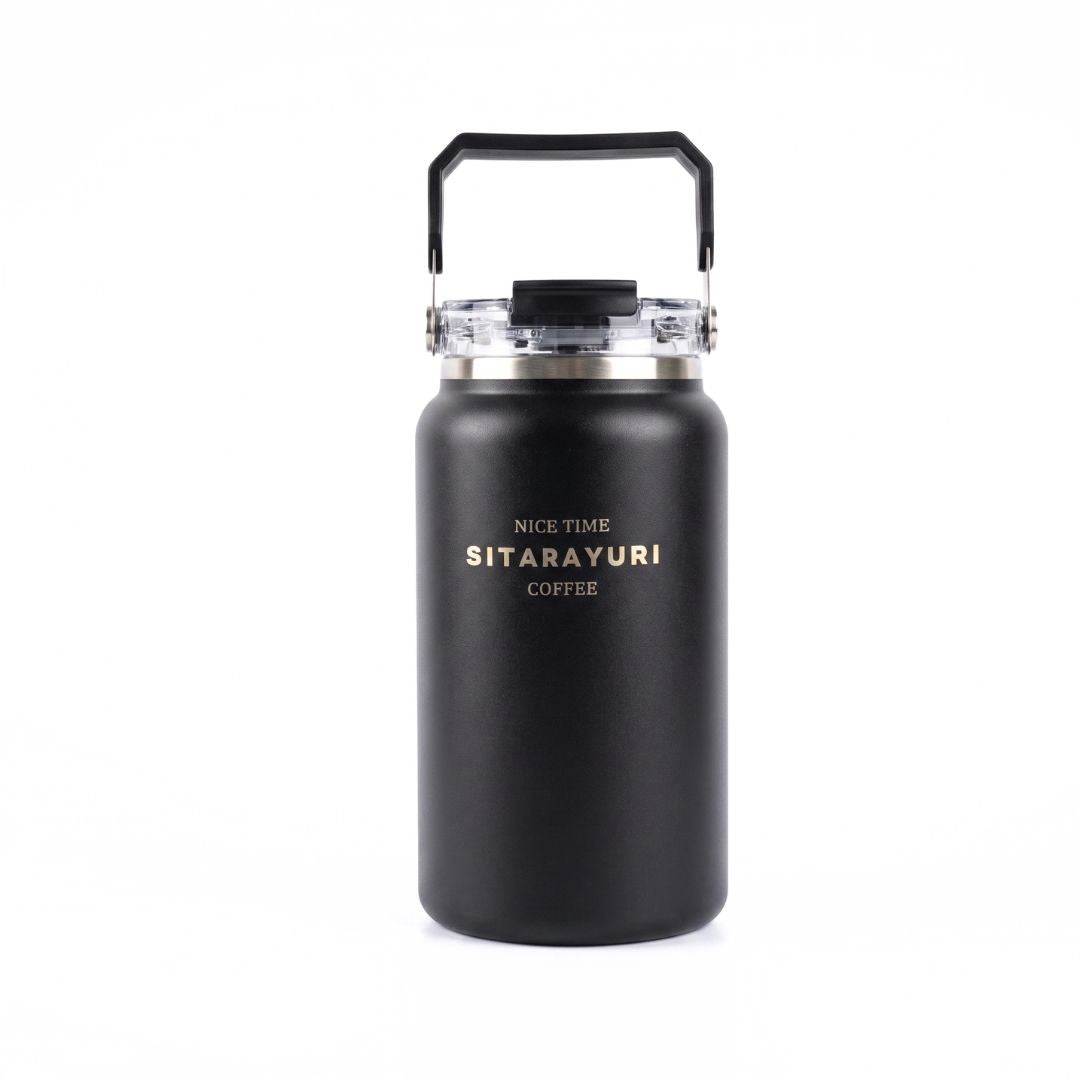 HydroVault water bottle stainless steel 1200ml with integrated handle and spill-proof lid