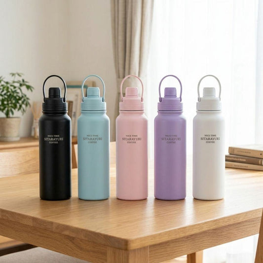 AeroSip stainless steel insulated water bottle with twist-open magnetic lid and removable straw in pink color