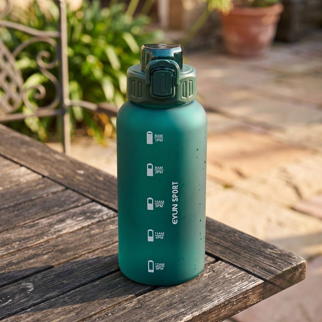 Nertz Charge BPA-free water bottle with flip-top lid and fabric loop handle for portable hydration