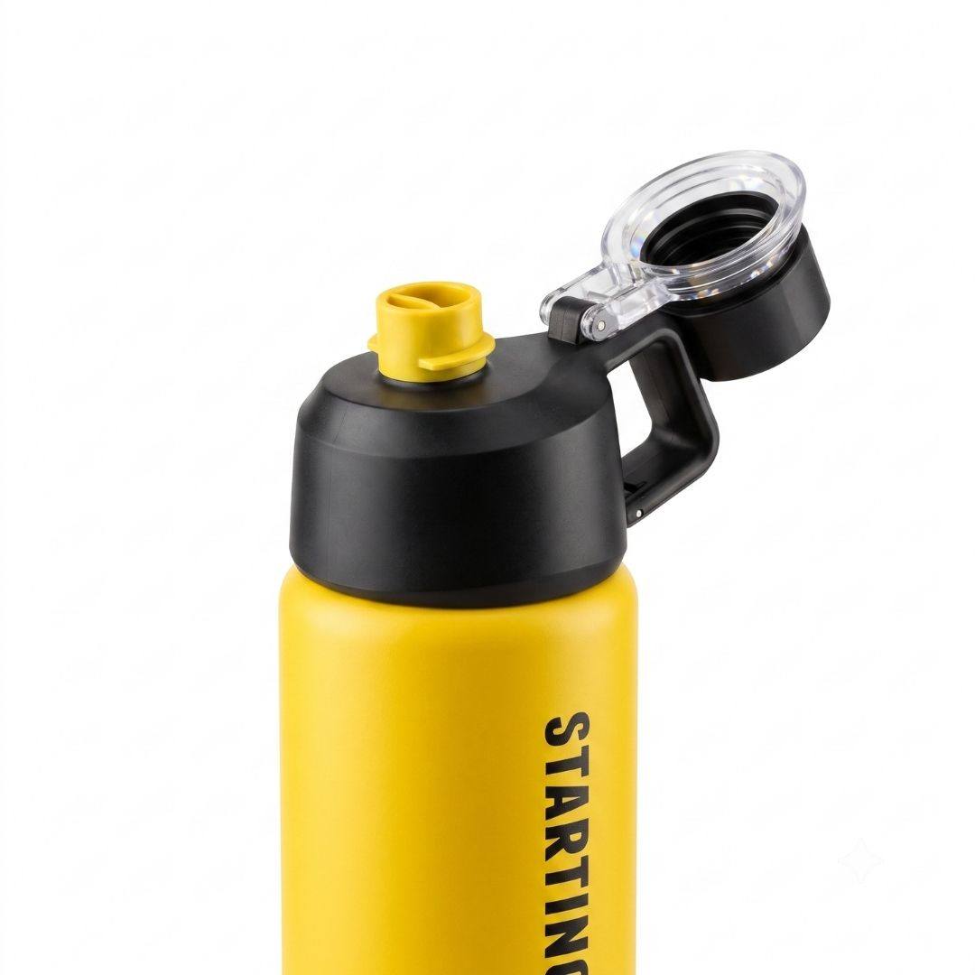 Nertz Solis insulated stainless steel bottle with ergonomic handle and leak-proof screw cap for travel and workouts