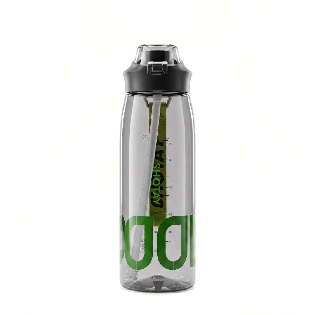 Nertz Wave high-capacity water bottle with flip-top lid and ergonomic grip in pink