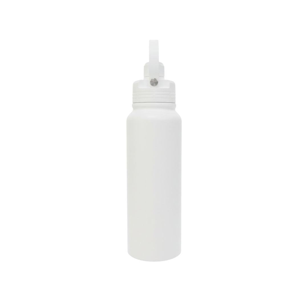 AeroSip stainless steel water bottle with twist-open magnetic lid and removable straw in pink color