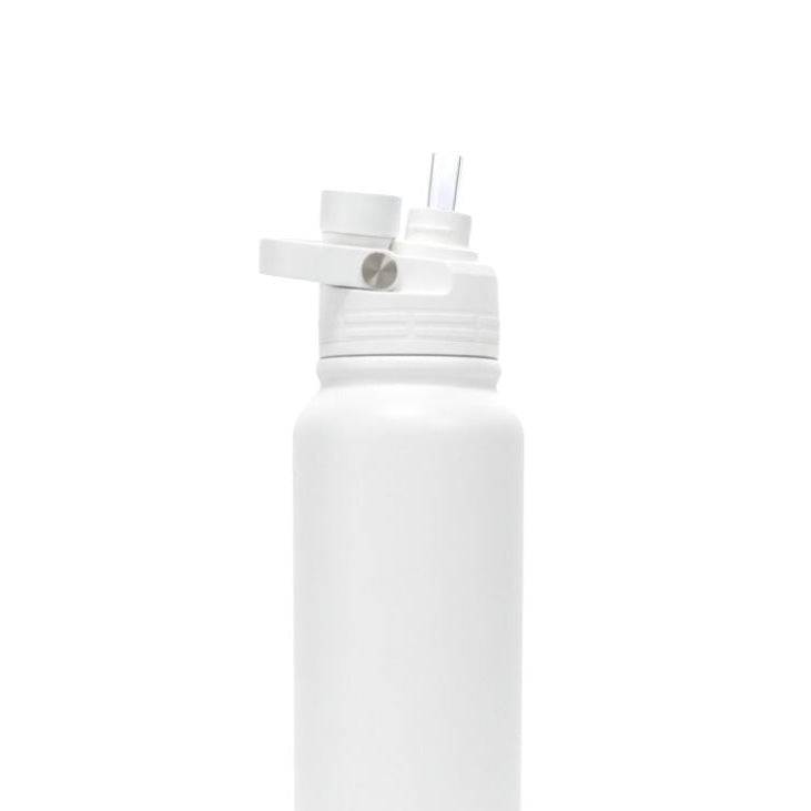 AeroSip stainless steel insulated water bottle with twist-open magnetic lid and removable straw in pink color