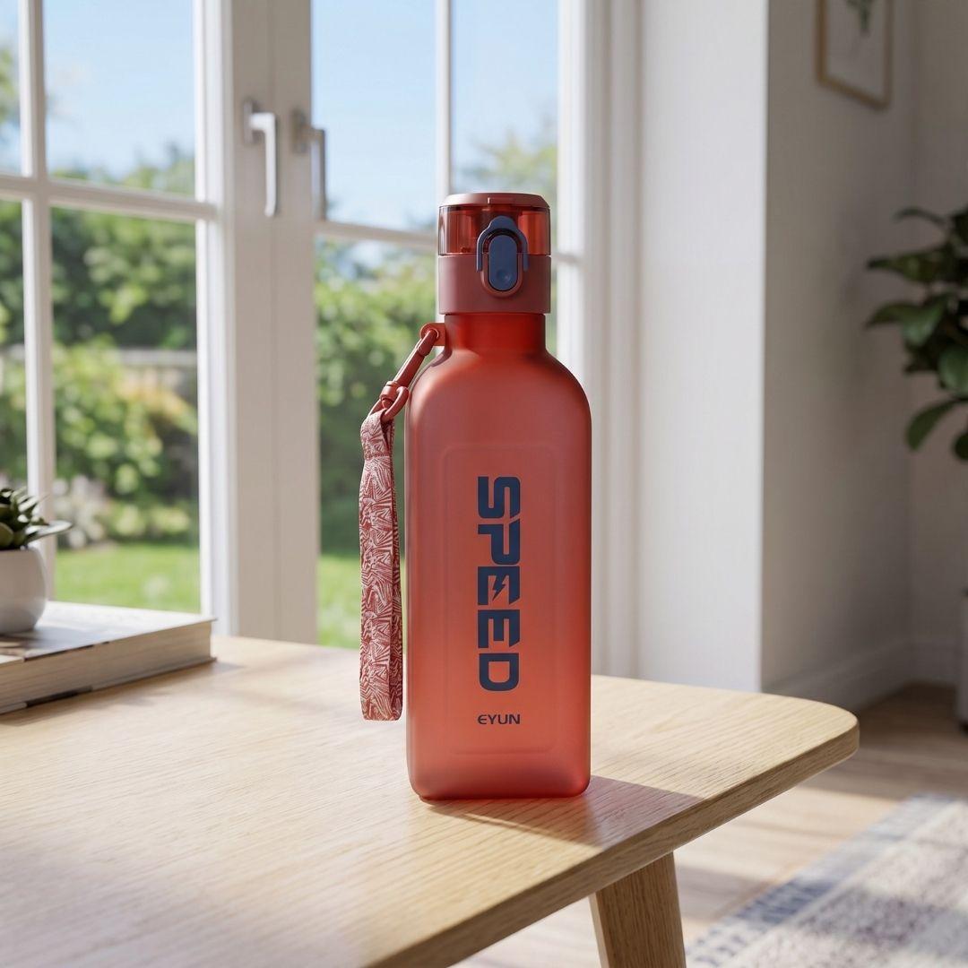 Nertz AeroFuel sporty BPA-free water bottle with flip-top lid and fabric loop handle for active hydration