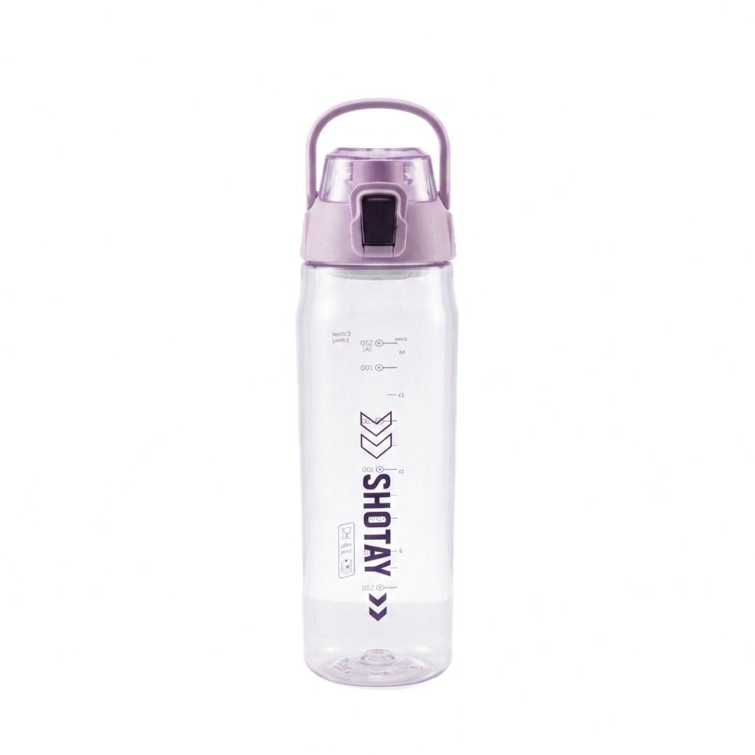 Nertz Aqua high-capacity water bottle with leak-proof flip-top lid and built-in strainer in grey and blue colors