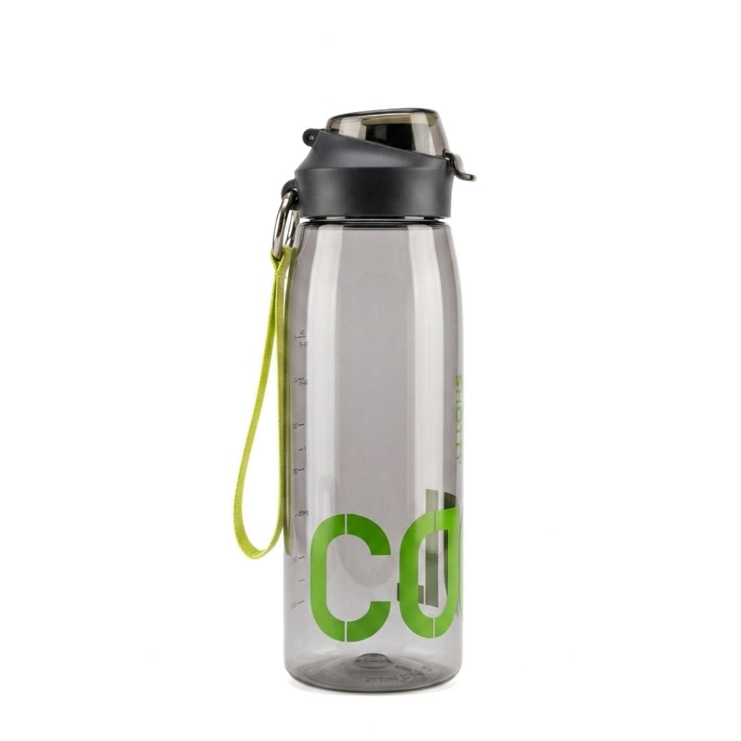 Nertz Wave high-capacity water bottle with flip-top lid and fabric handle in multiple colors