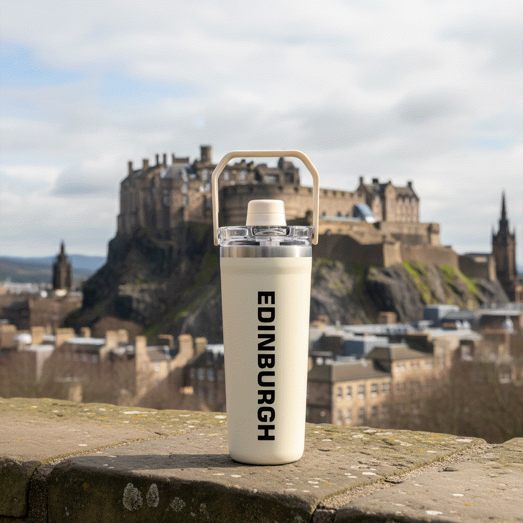 NertZ.in Travel with Nertz Edition bottle with Edinburgh Castle in background