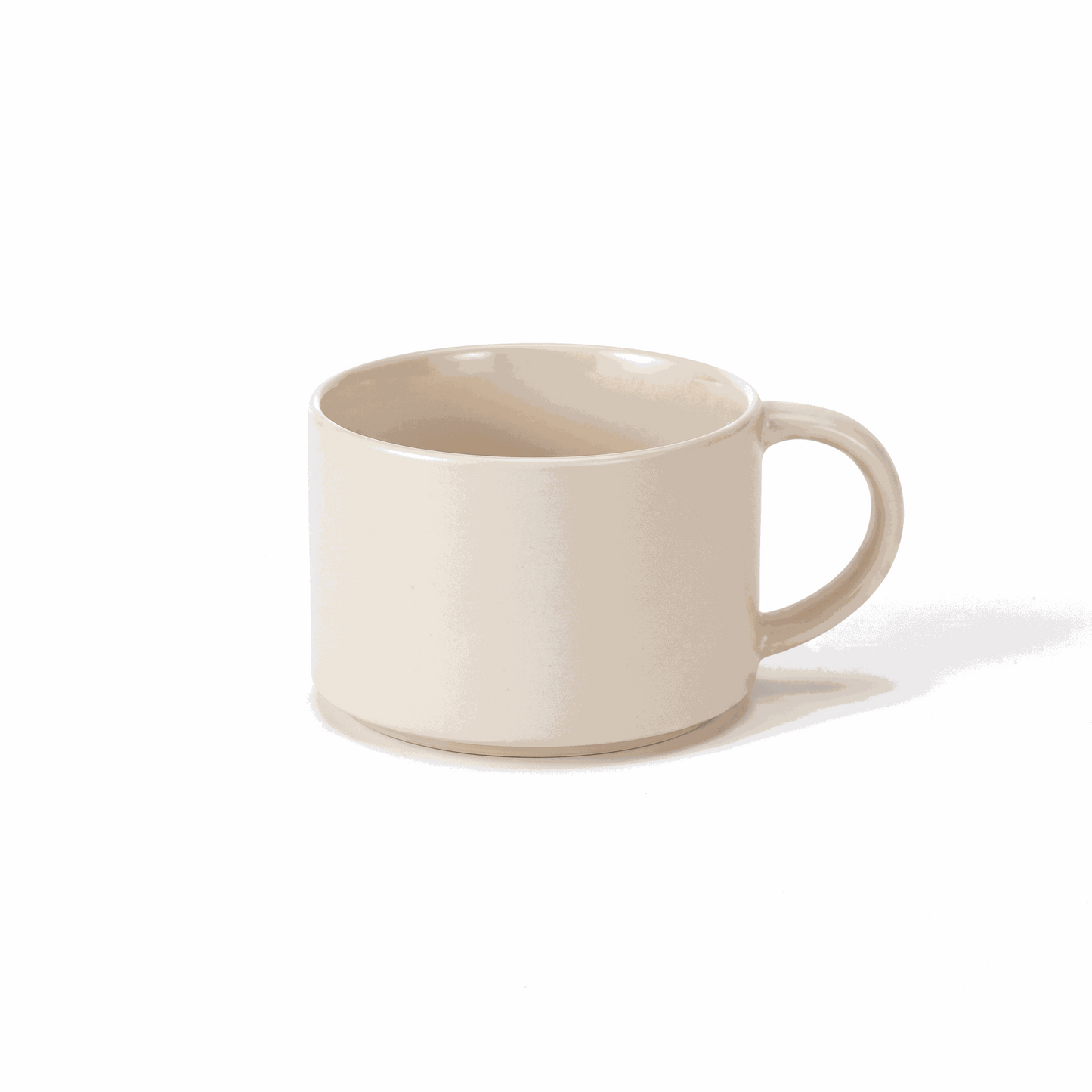 Set of 2 beige and pink ceramic Mega Coffee Mugs with large handles and 650ml capacity
