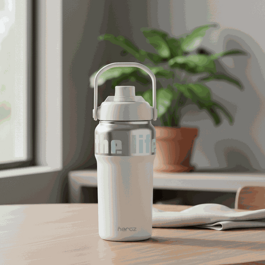 Black Max Steel bottle with twist lid and carry loop for insulated hydration
