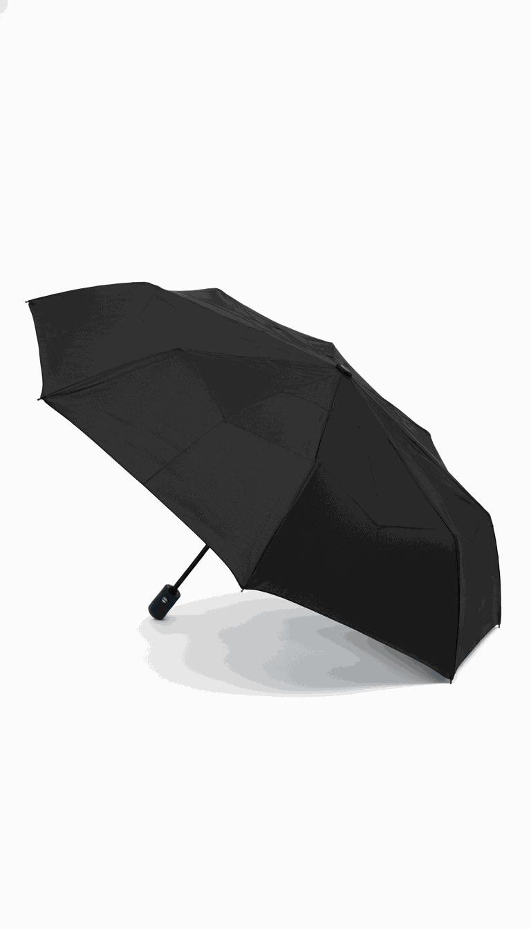 NertZ.in Dripshield black umbrella with a blue button on the handle