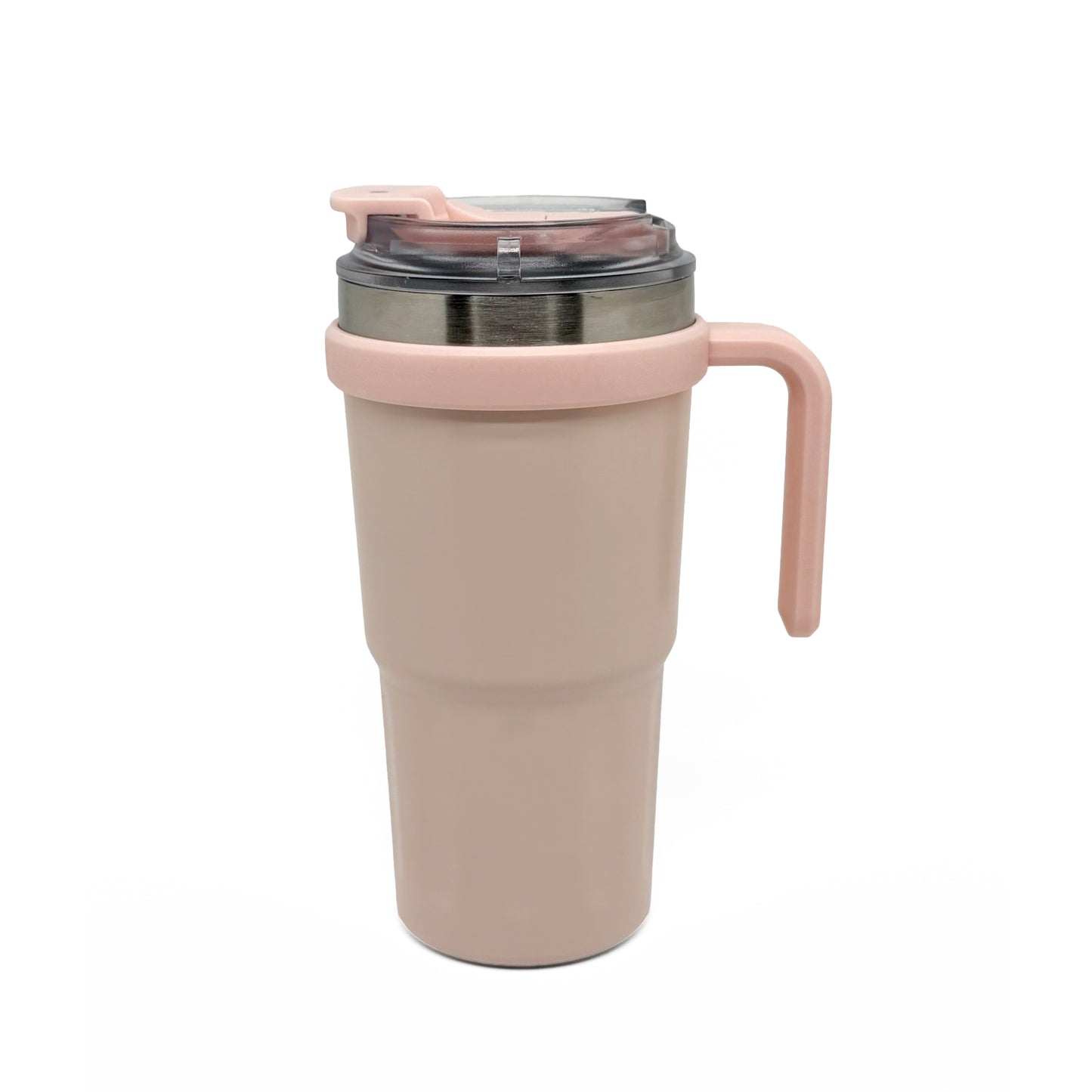 NertZ.in Nertz Groove tumbler in light pink with a handle and clear lid
