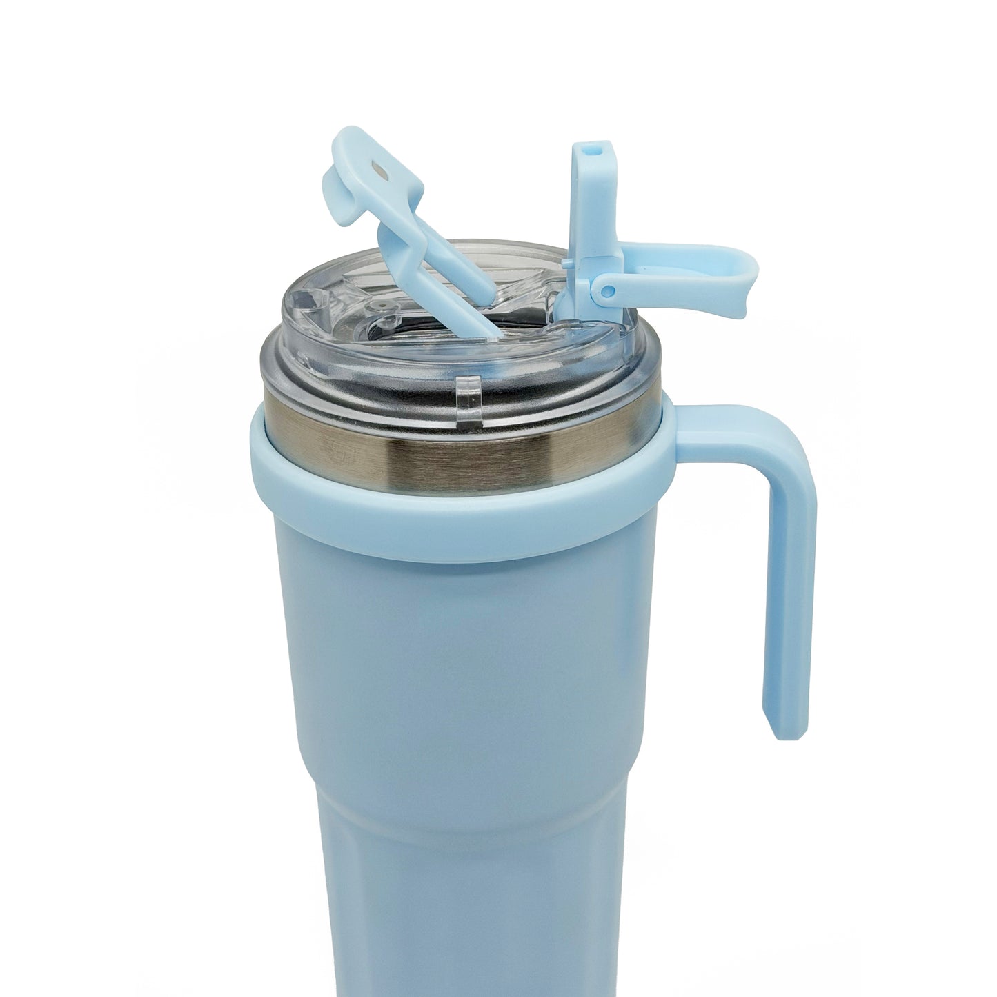 NertZ.in Nertz Groove light blue tumbler with handle and clear lid