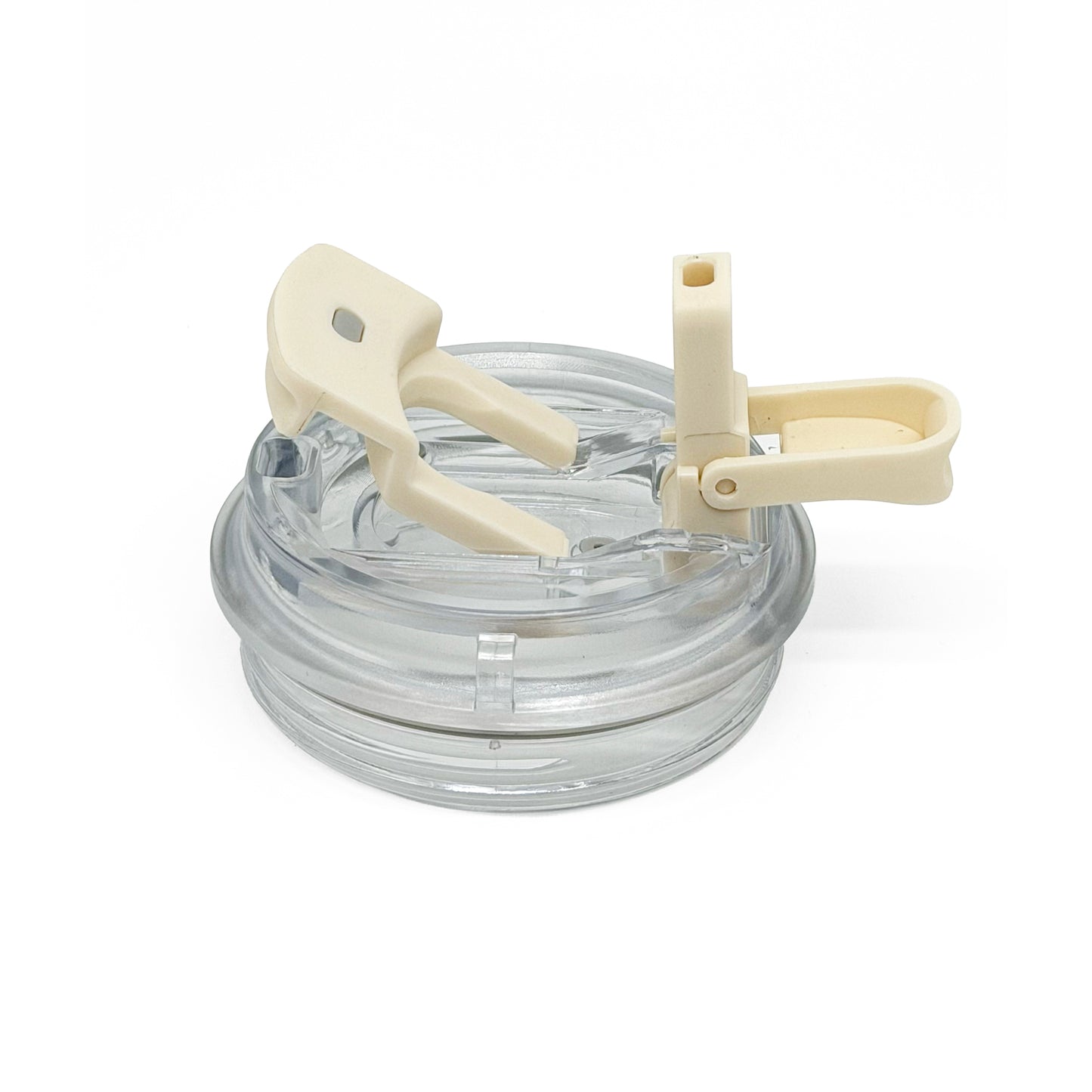 NertZ.in Nertz Groove clear plastic lid with a cream-colored flip-top and handle