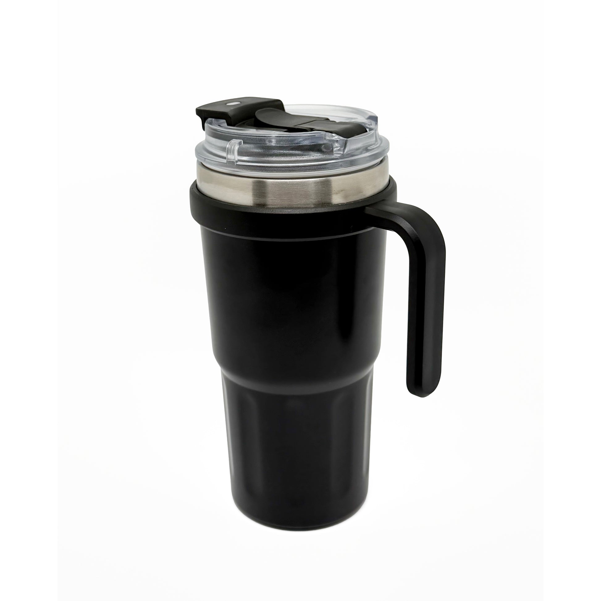 NertZ.in Nertz Groove black travel mug with handle and clear lid