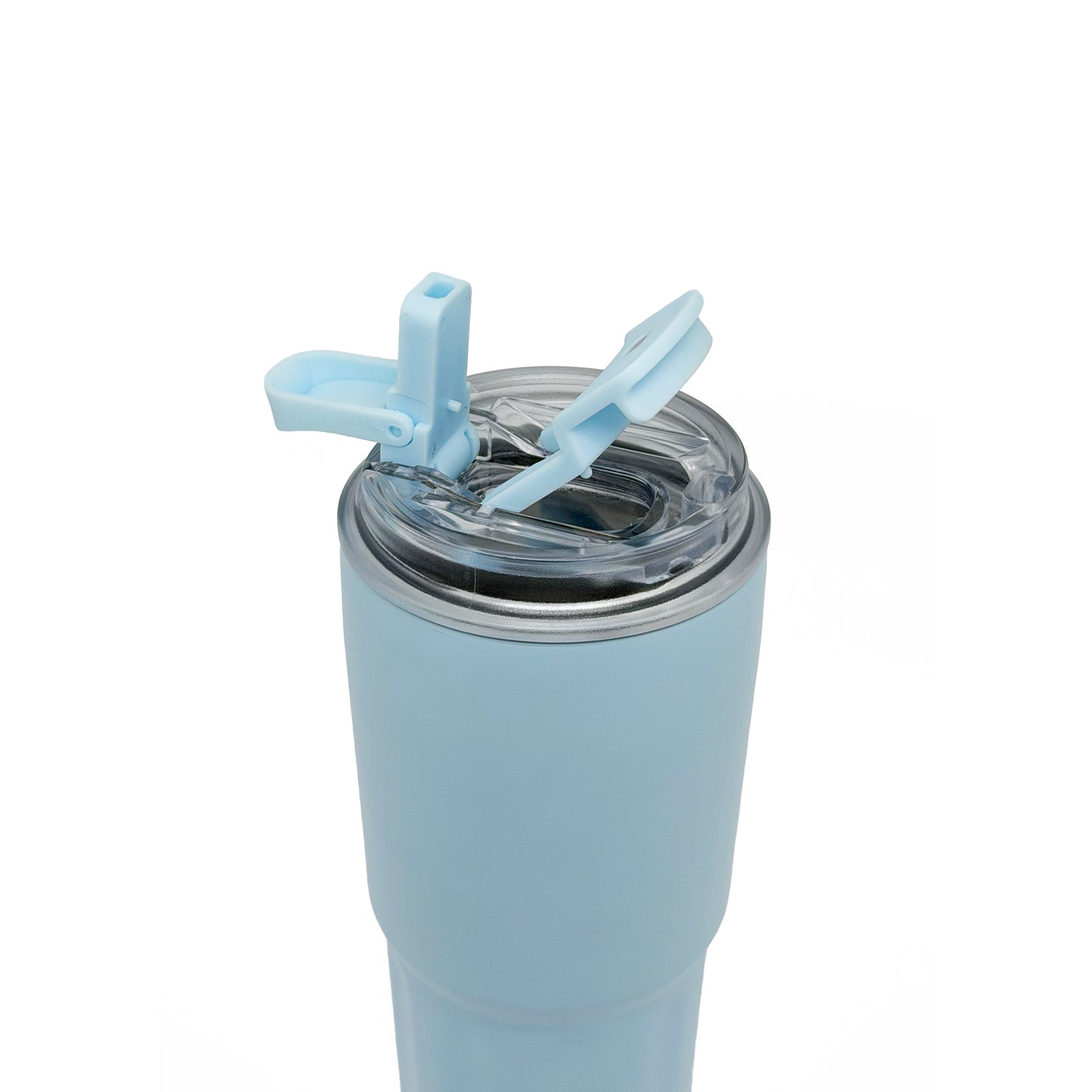 NertZ.in Nertz Drift light blue tumbler with clear lid and two light blue flip-up closures