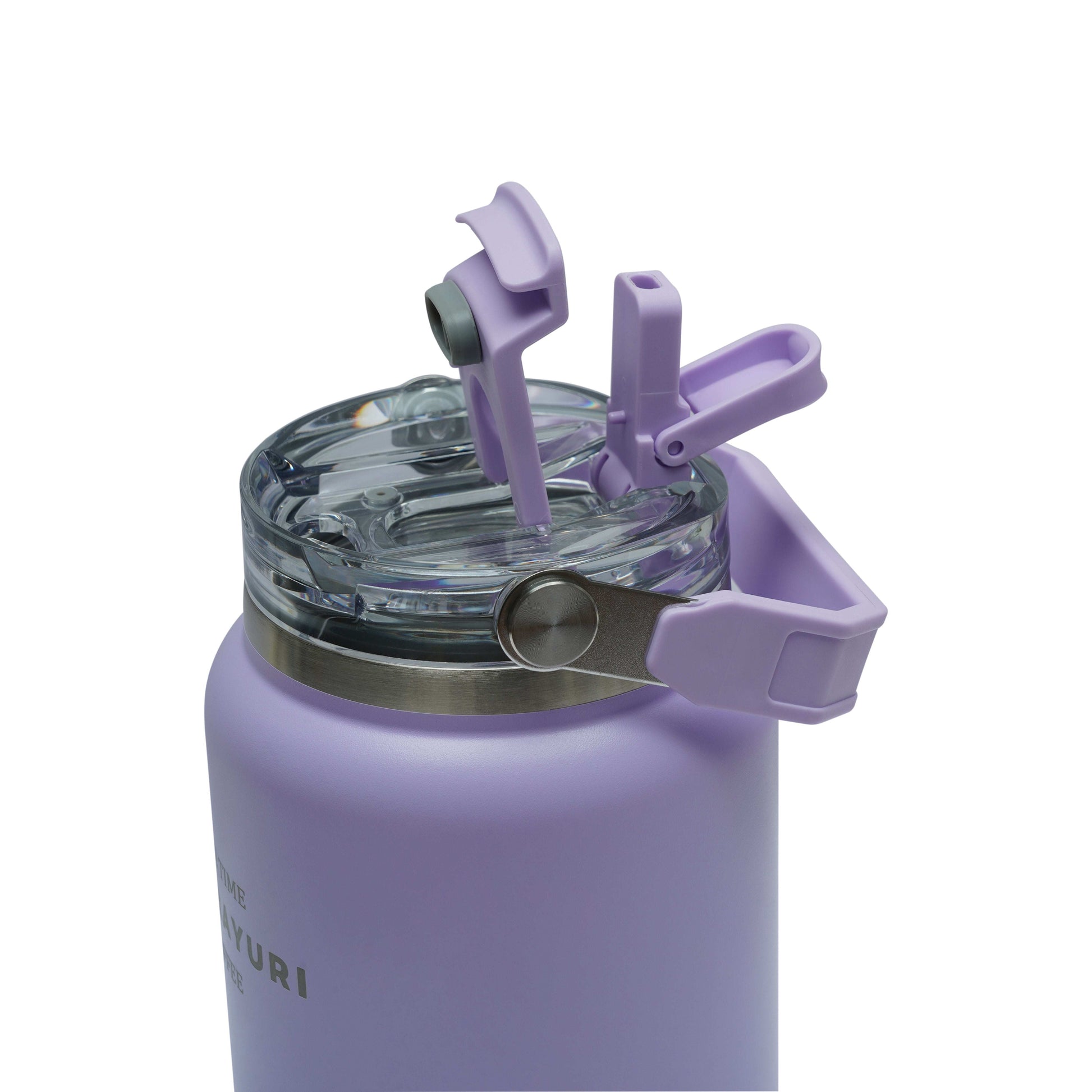 HydroVault water bottle in stainless steel with flip-top lid and built-in straw for spill-proof hydration and temperature retention