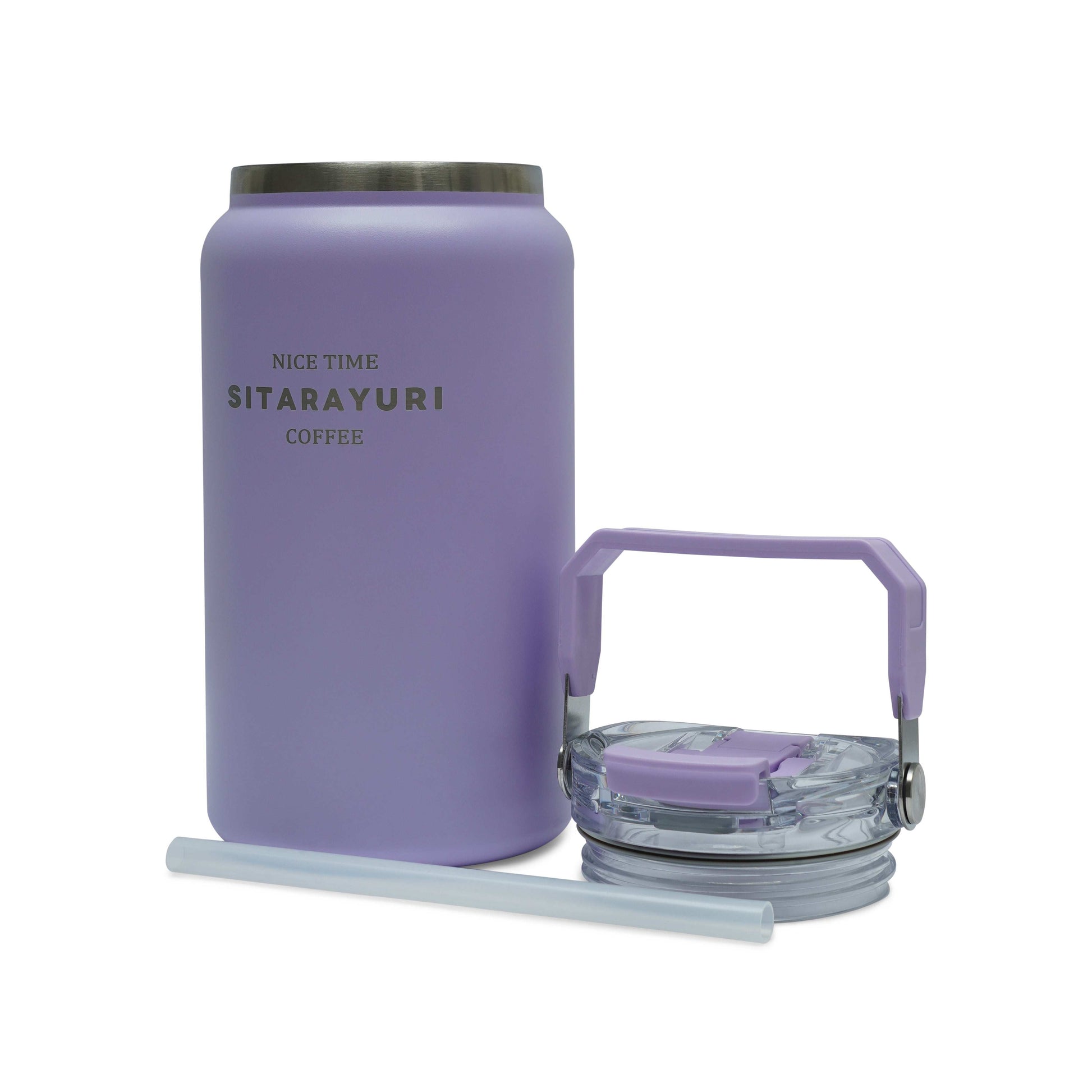 HydroVault water bottle 1200ml stainless steel with spill-proof lid and carry handle in blue color