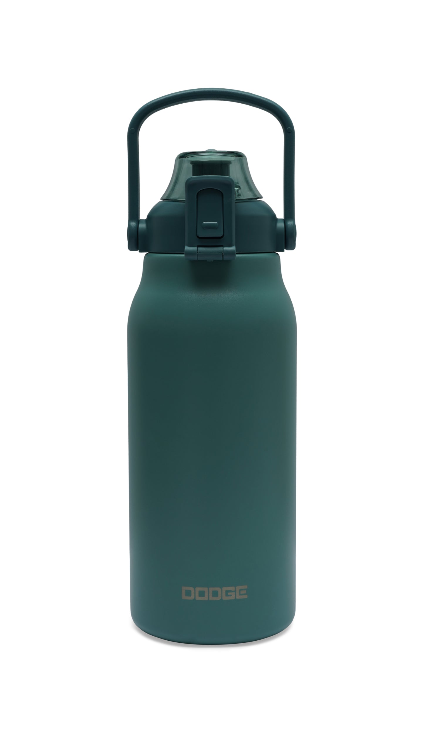 Dodge Fitness Charger 1300 water bottle by NertZ.in in a dark teal color with a handle