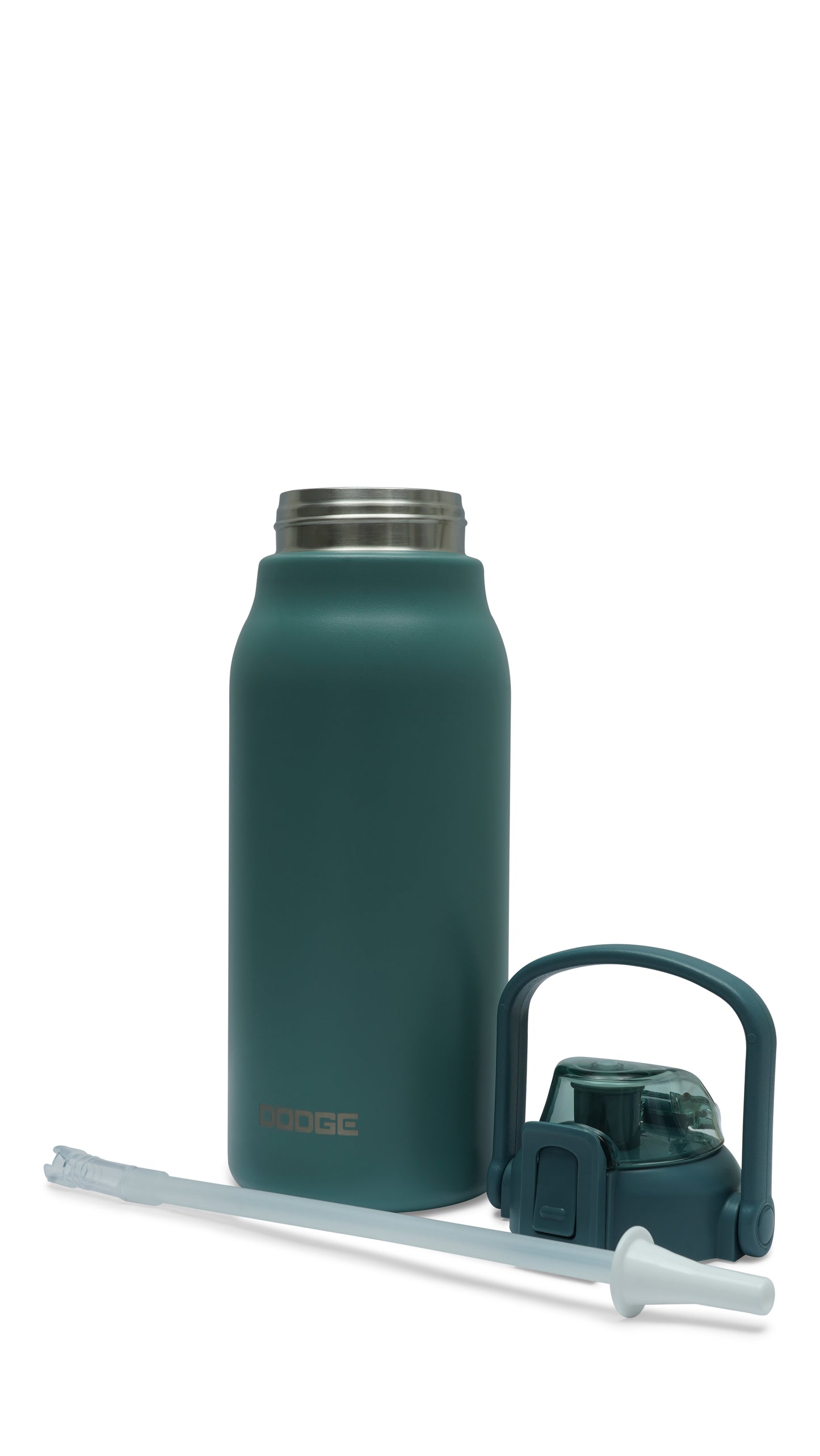 NertZ.in Dodge Fitness Charger 1300 water bottle in teal with lid and straw detached
