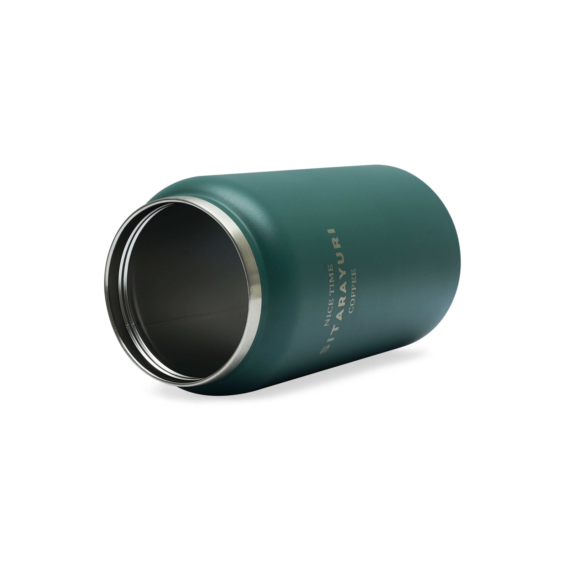HydroVault water bottle in blue stainless steel with flip-top lid and built-in straw for insulated hydration