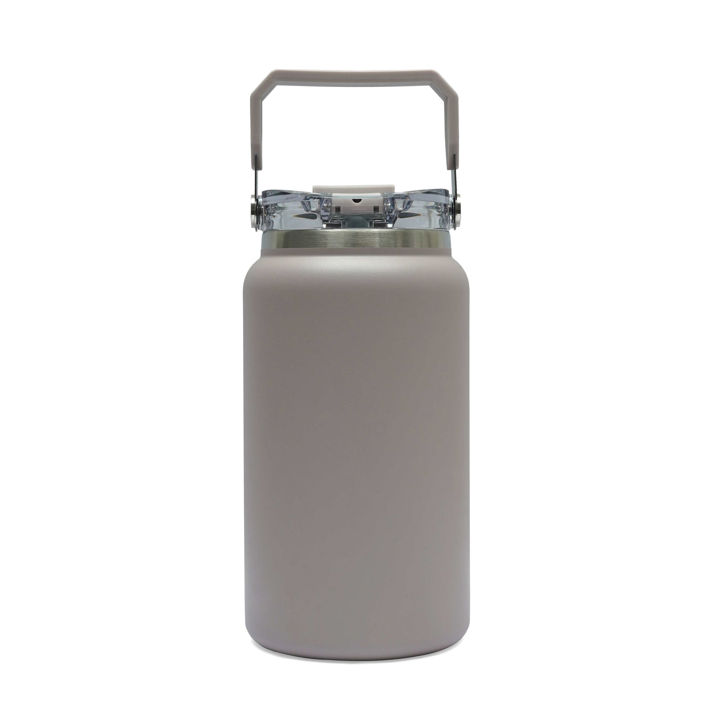 HydroVault stainless steel water bottle with vacuum insulation, spill-proof lid, built-in straw, and carry handle for travel and daily hydration.