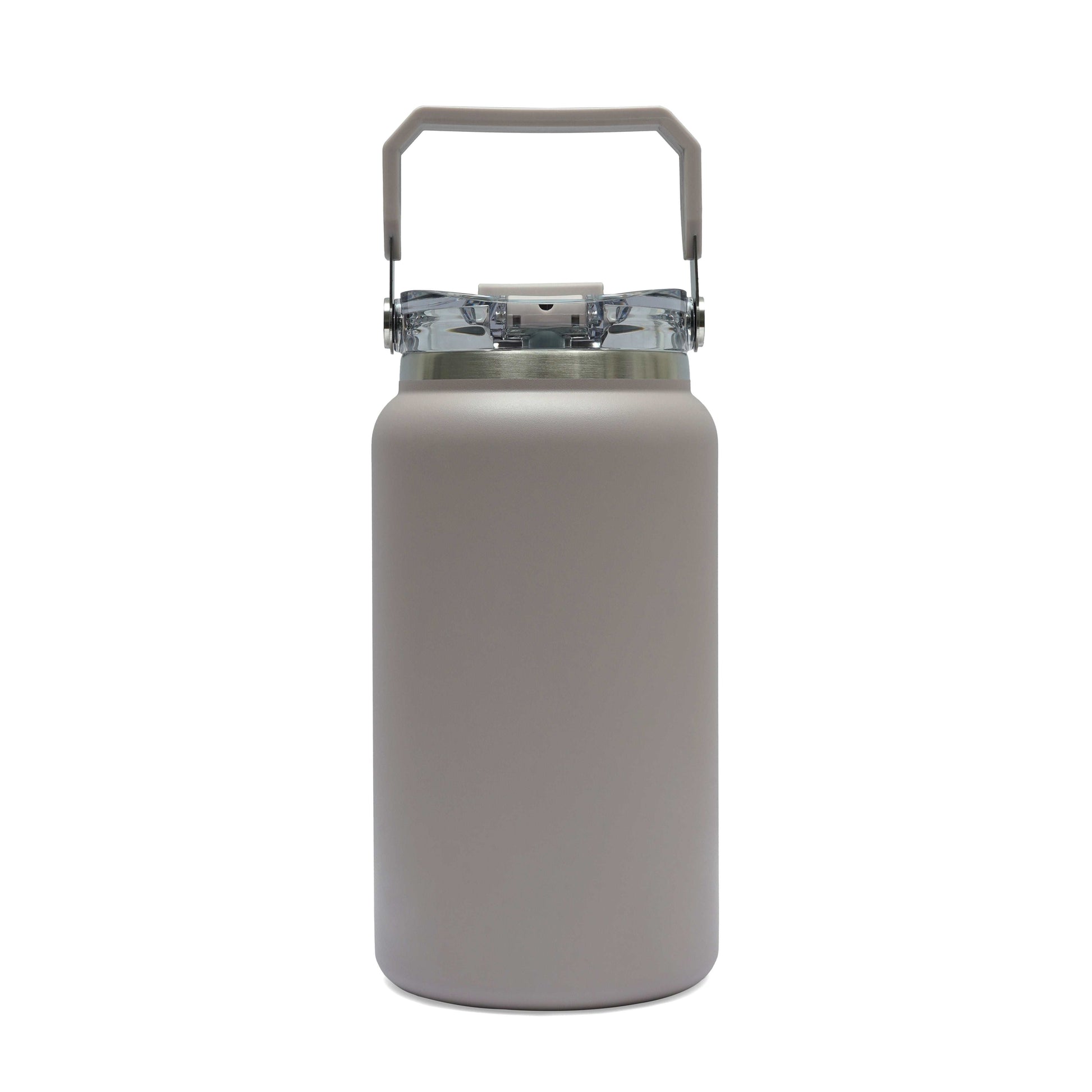 HydroVault stainless steel water bottle with vacuum insulation, spill-proof lid, built-in straw, and carry handle for travel and daily hydration.