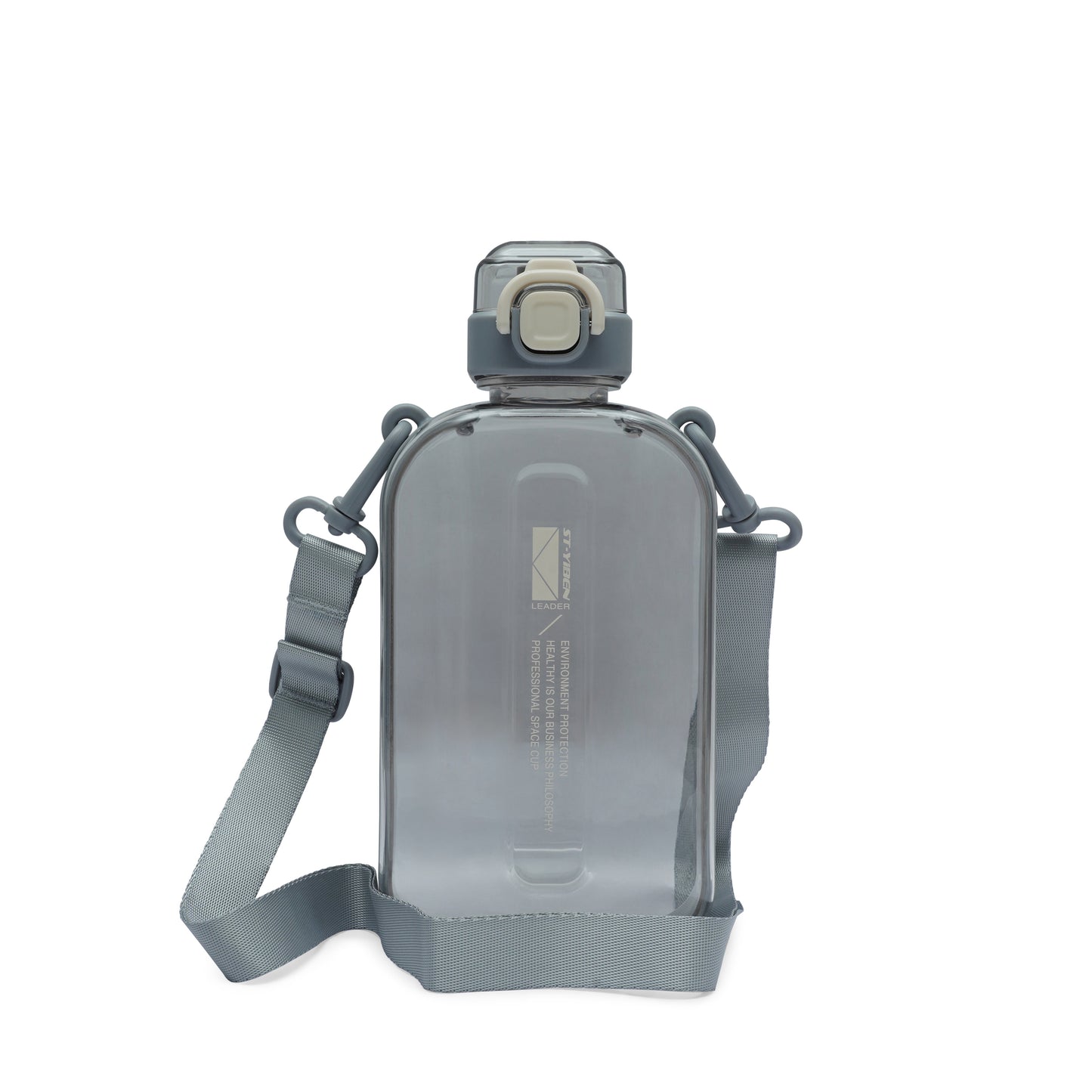 Green Nertz Infynity hydration bottle with flip-top lid and fabric sling handle for gym and travel use