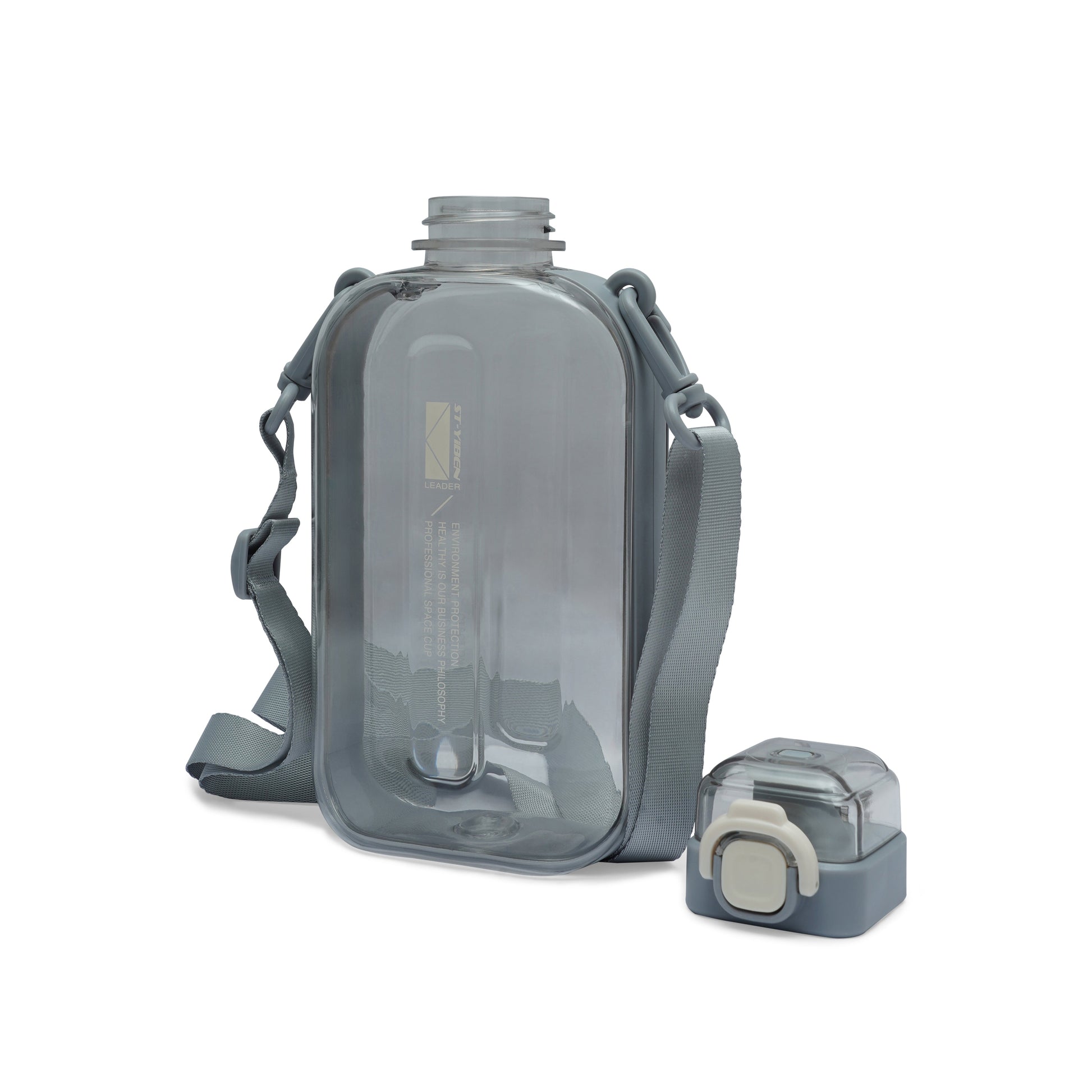 Nertz Infynity hydration bottle 750ml BPA-free with flip-top lid and fabric handle in green, white, black, and grey