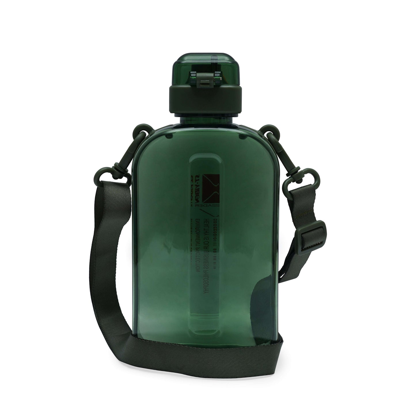Nertz Infynity hydration bottle 750ml with flip-top lid and fabric handle in green, designed for gym and travel