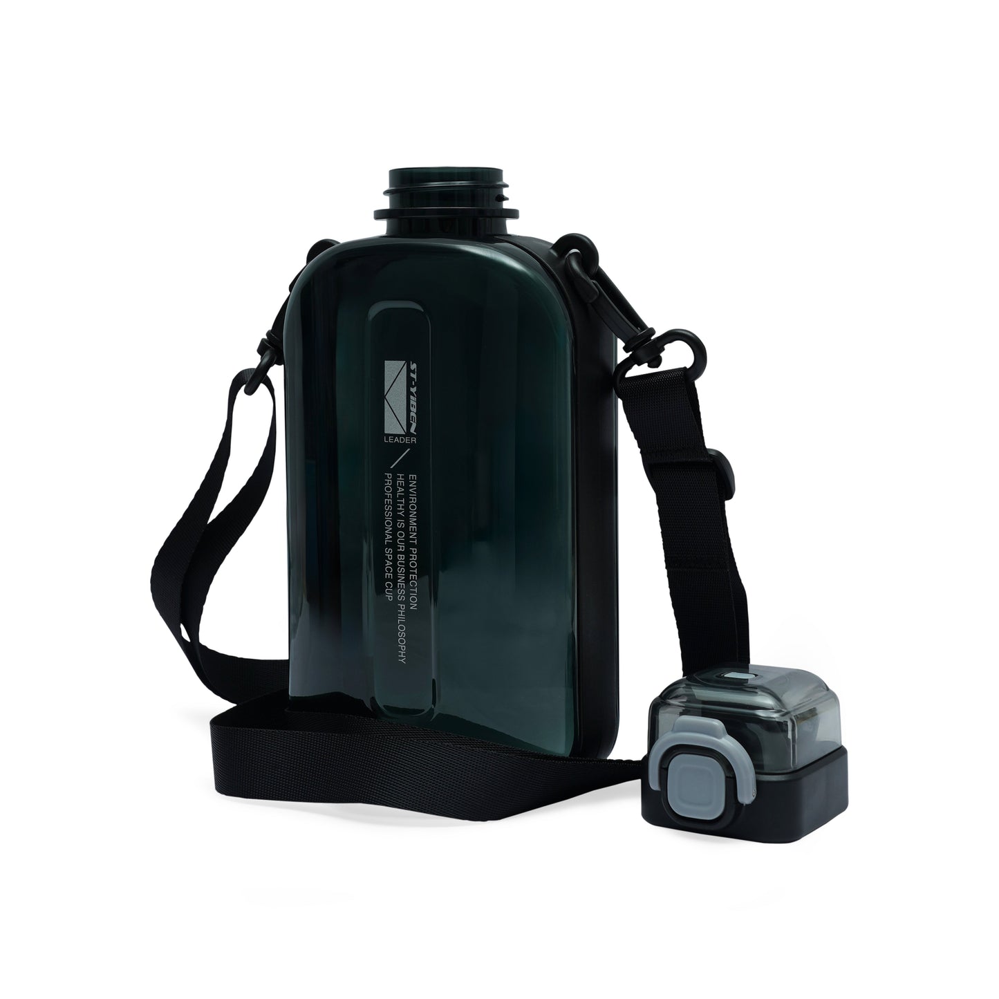 Nertz Infynity hydration bottle with 750ml capacity, flip-top lid, and fabric sling strap in multiple colors