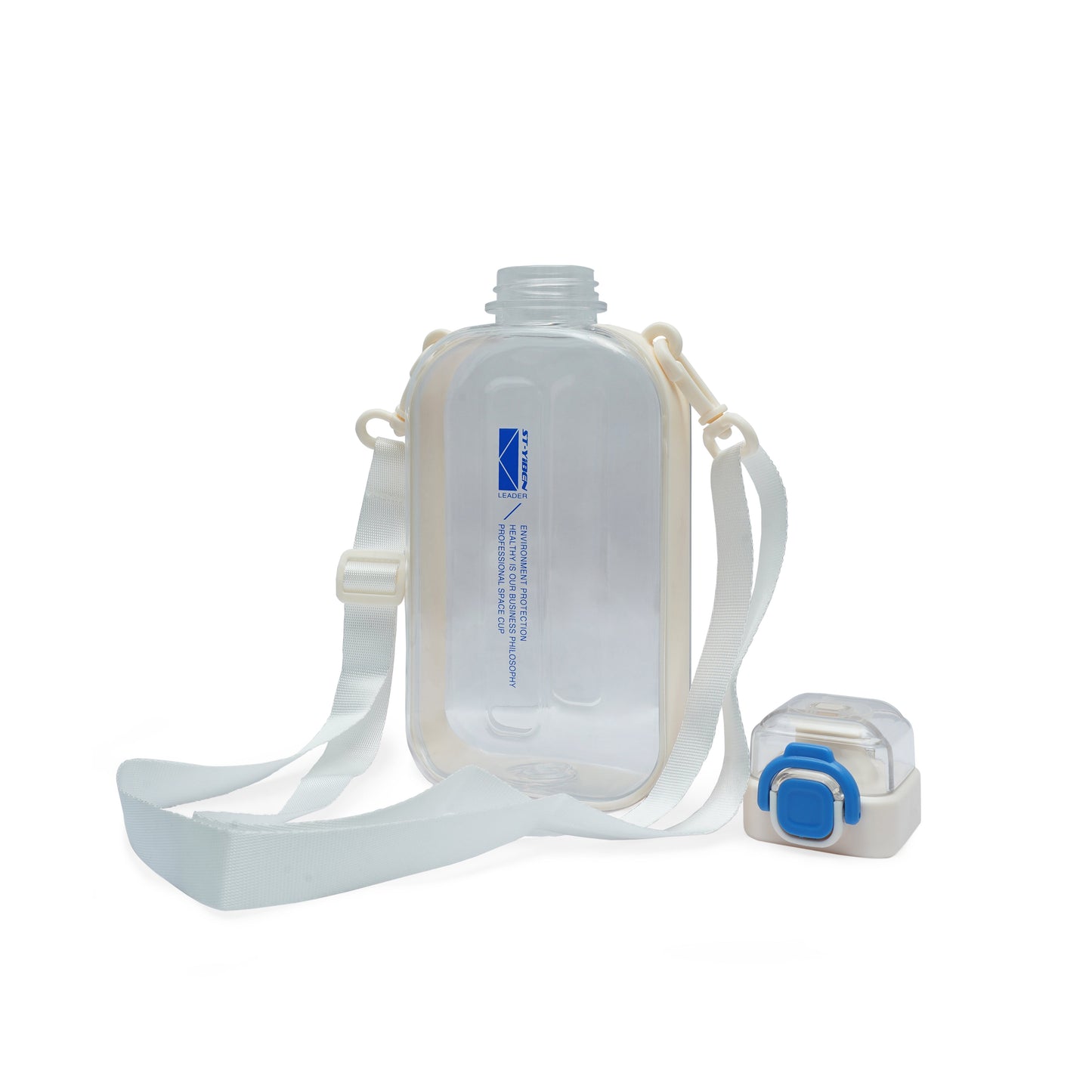 Green Nertz Infynity hydration bottle with flip-top lid and fabric sling strap for gym and travel use