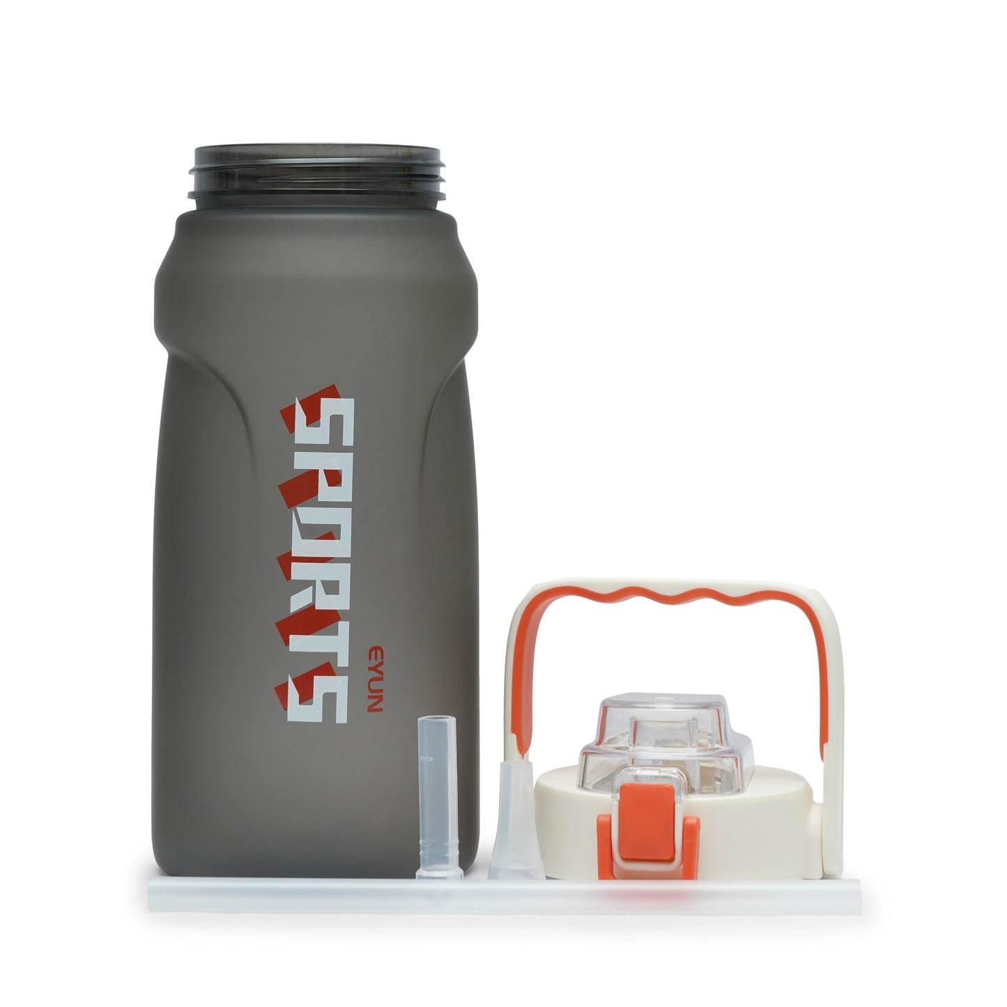 Nertz Aquabolt 1.8L BPA-free reusable water bottle with flip-top lid and integrated handle in green, grey, black, and beige colors.