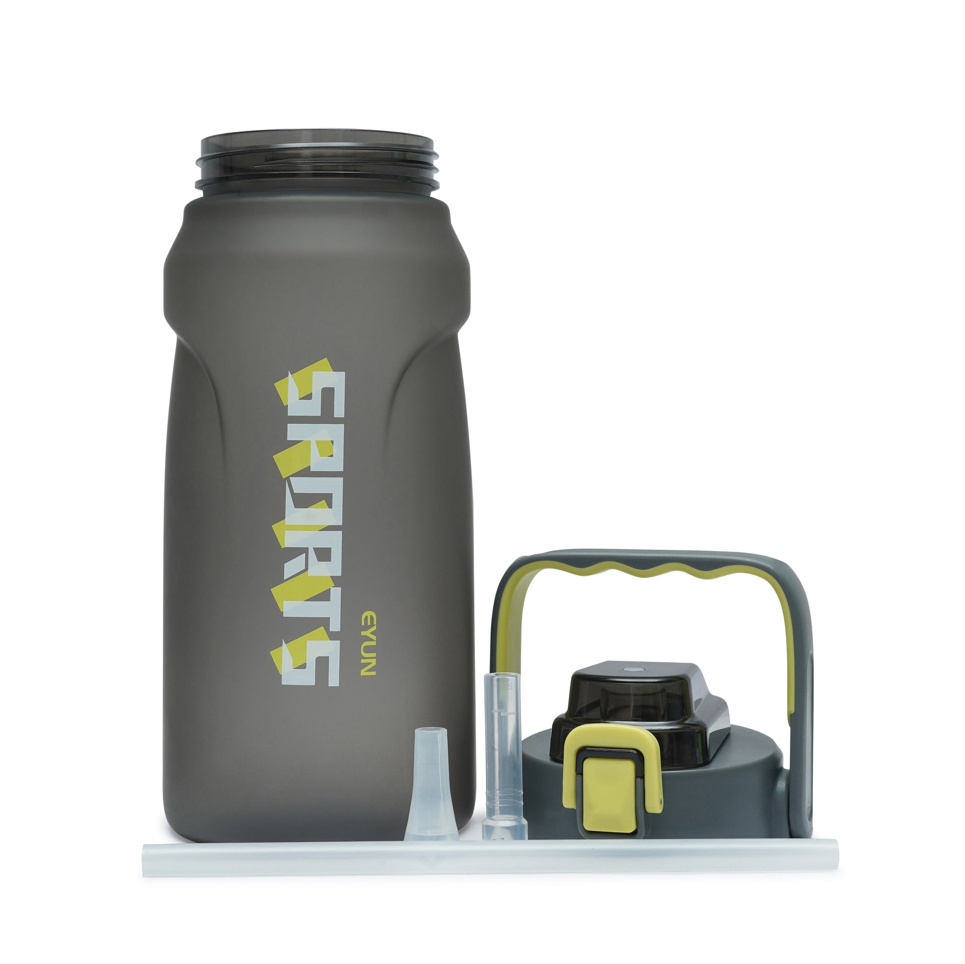 Nertz Aquabolt 1.8L BPA-free water bottle with flip-top lid and integrated handle for gym, travel, and office hydration