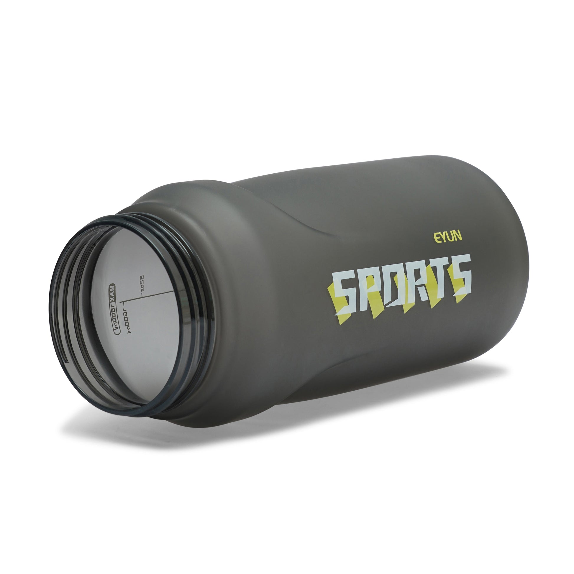Green Nertz Aquabolt 1.8L BPA-free water bottle with flip-top lid, integrated handle, and removable straw for spill-proof hydration.