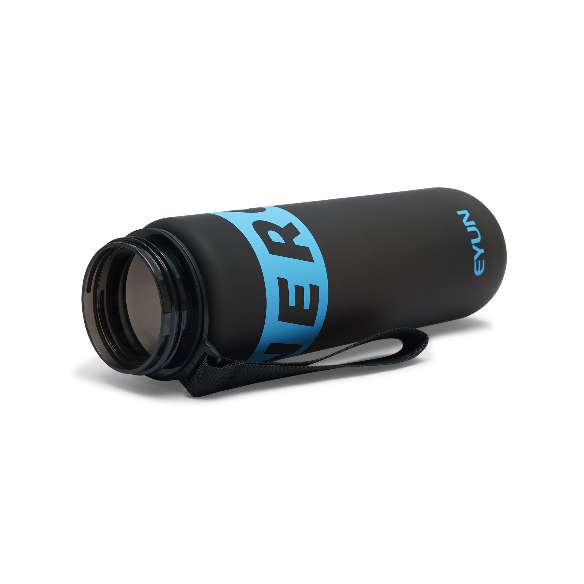 NertZ.in Nertz Flowmate water bottle, black with blue NERTZ branding and a black strap