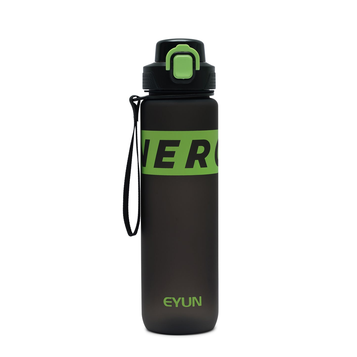 Nertz Flowmate water bottle by NertZ.in, black with green accents and branding