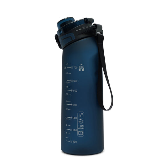 Nertz Flexflow ergonomic BPA-free water bottle with flip-top lid and fabric handle for gym and travel use