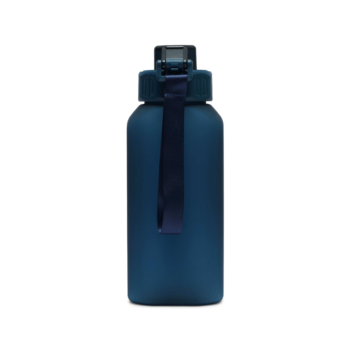 Nertz Charge BPA-free water bottle with flip-top lid, soft fabric loop, and removable straw for portable hydration